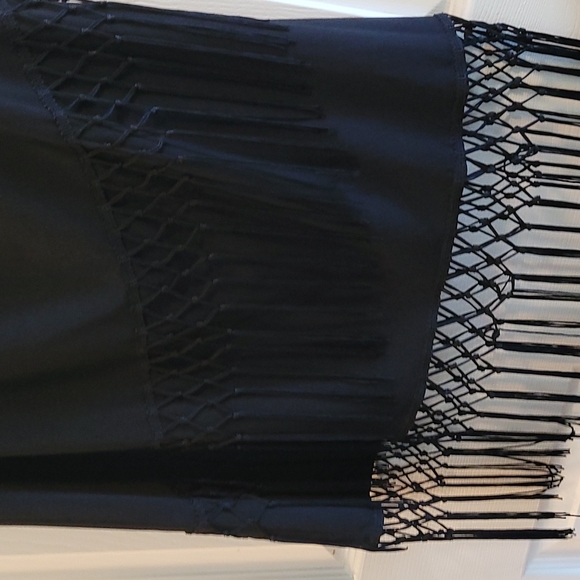 Chico's black skirt with fringe. Elastic waist. - Picture 5 of 5